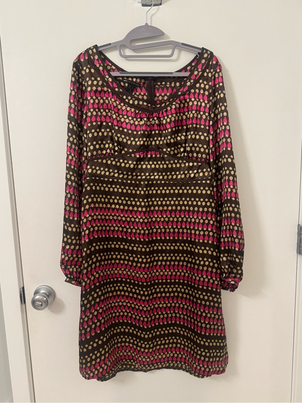Mango Brown, Pink & Cream Patterned Mini Dress